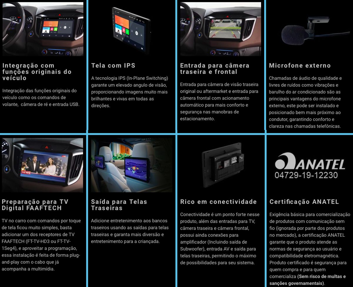 Multimídia DVD 10 Polegadas Android FT-MM-AND10.1 HY2 - Faaftech - Auto ...