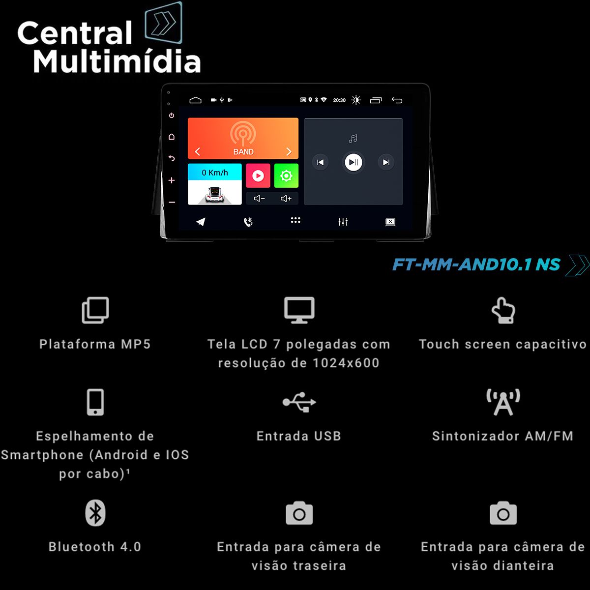 Central Multimídia Específica para Nissan Kicks e Versa FT-MM-AND10.1 ...