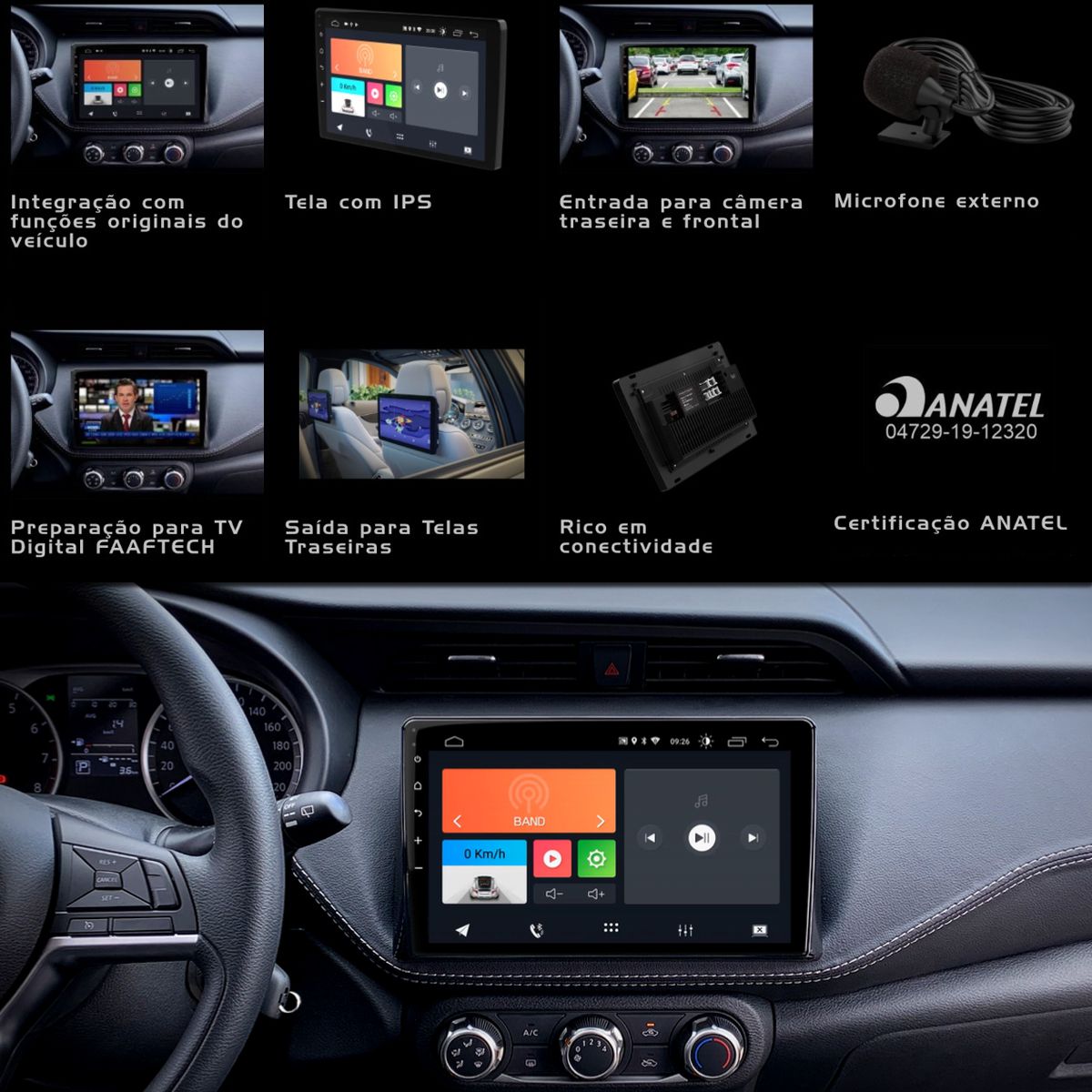 Central Multimídia Específica para Nissan Kicks e Versa FT-MM-AND10.1 ...