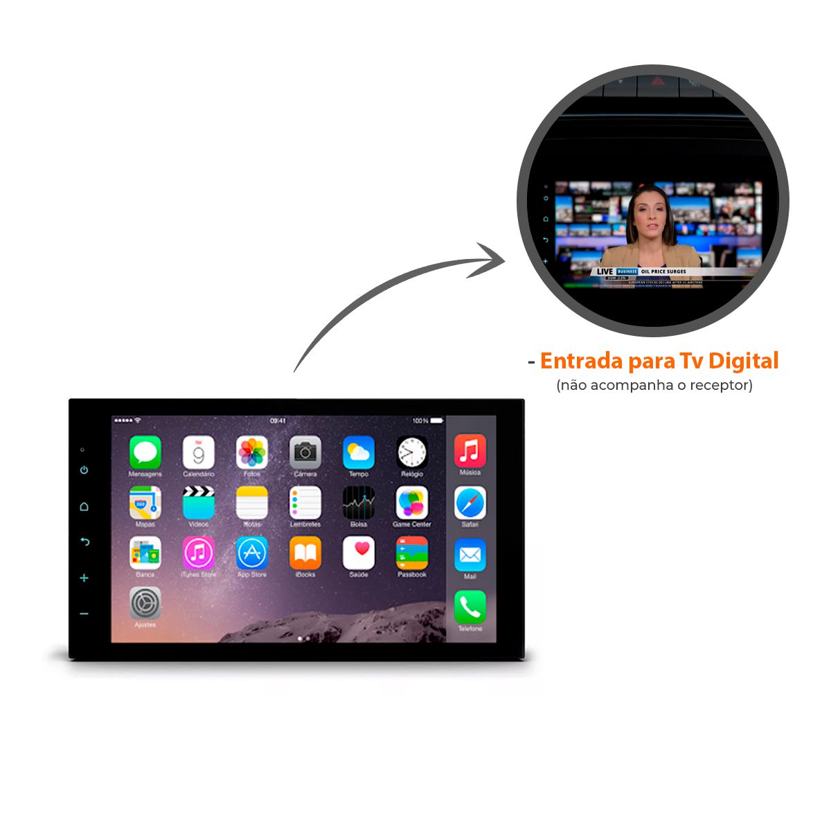 Central Multimídia 7 polegadas Universal FT-MM-MP5 Faaftech - Auto