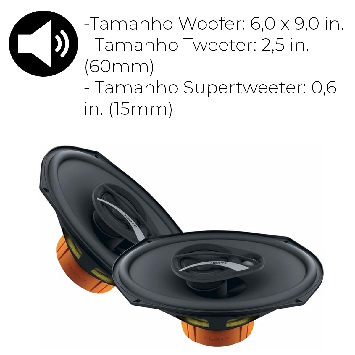 Par Alto Falante Triaxial Dcx 690.3 6x9 180W Rms - Hertz - Auto Equip