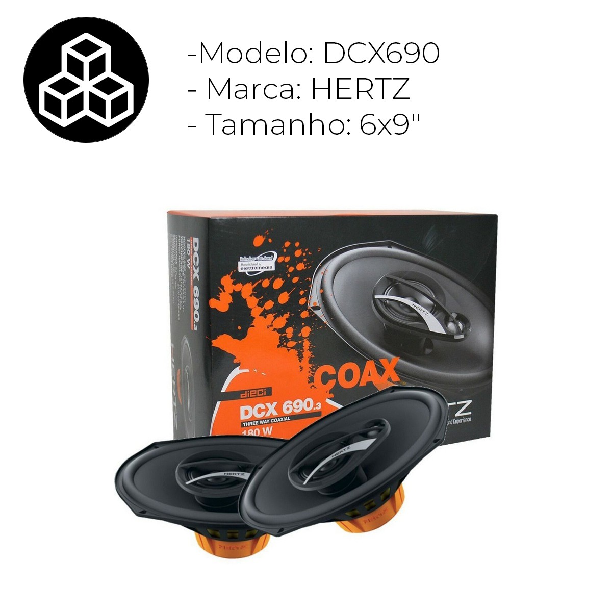 Par Alto Falante Triaxial Dcx 690.3 6x9 180W Rms - Hertz - Auto Equip