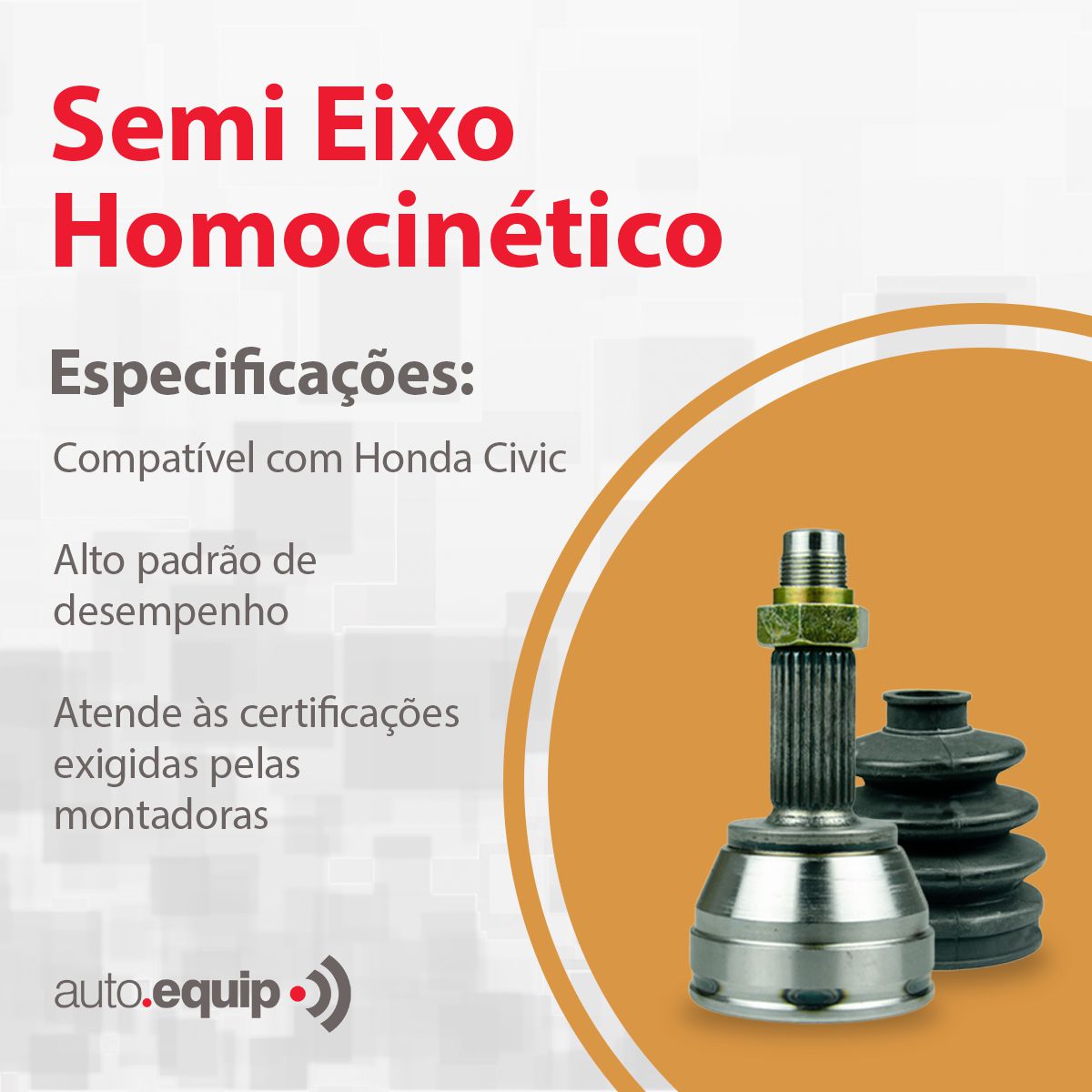 PONTEIRA DO SEMI EIXO HOMOCINETICO PARA VEICULOS CIVIC 97/02 - REF