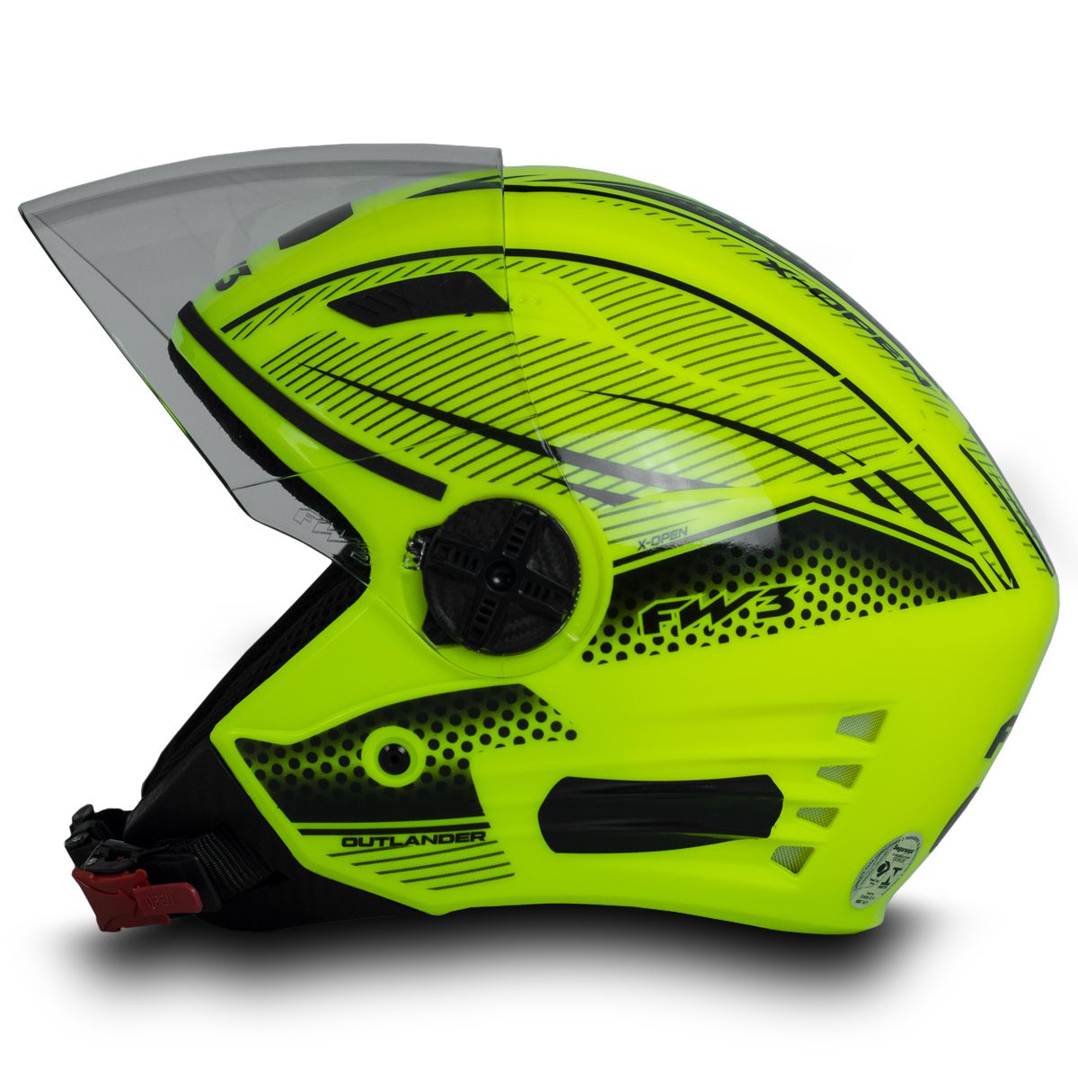 Kit 10x Capacetes X Open Neon Amarelo 56/58 - Fw3 - Auto Equip