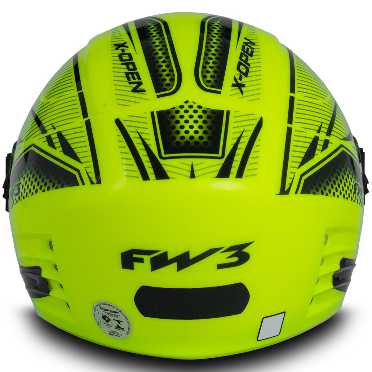 Kit 10x Capacetes X Open Neon Amarelo 56/58 - Fw3 - Auto Equip