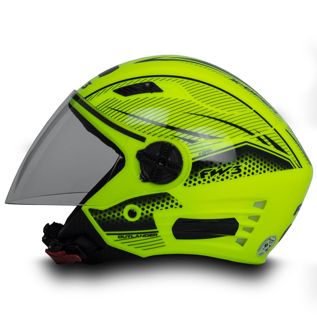 Kit 10x Capacetes X Open Neon Amarelo 56/58 - Fw3 - Auto Equip