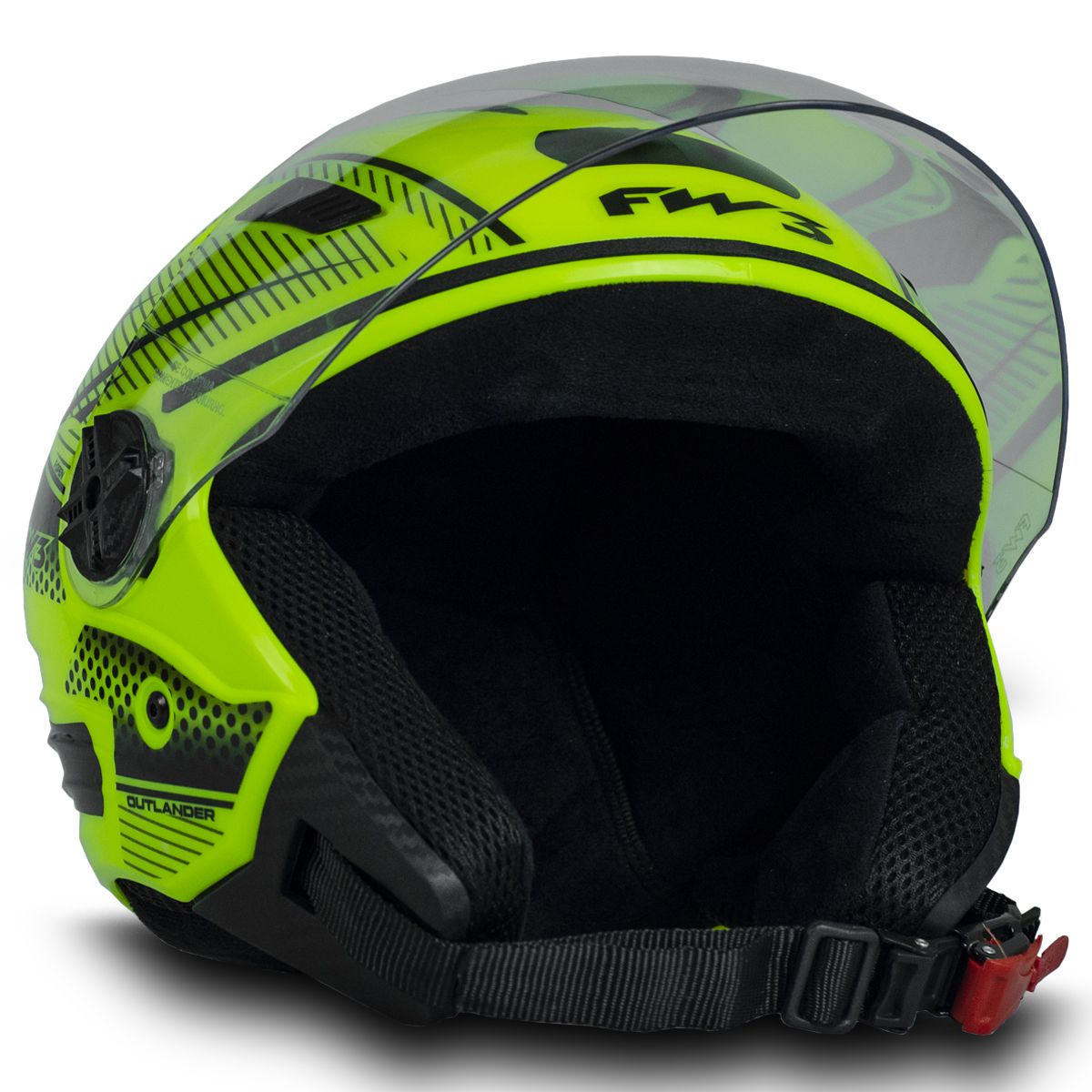 Kit 10x Capacetes X Open Neon Amarelo 56/58 - Fw3 - Auto Equip