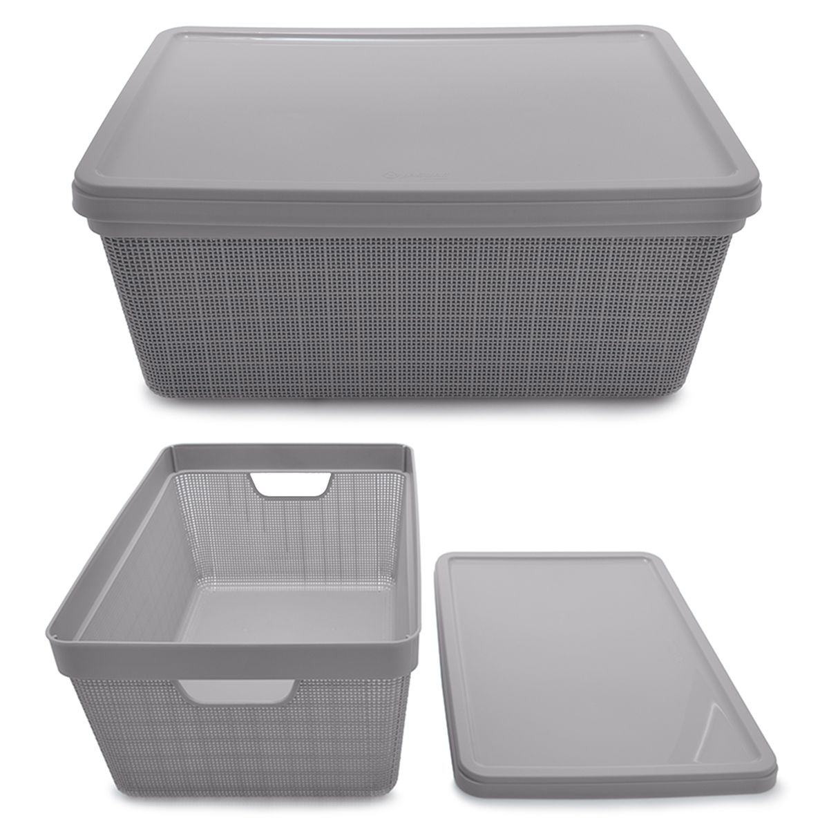 Caixa Organizadora Jaguar Juta 15 Litros Com Tampa Cor Cinza