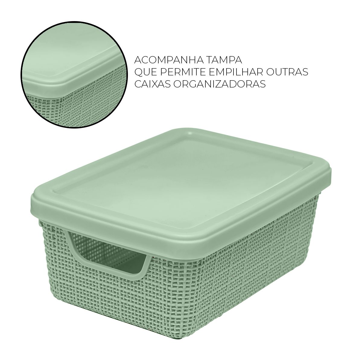 Caixa Organizadora Jaguar Verde Menta Capacidade De 15 Litros