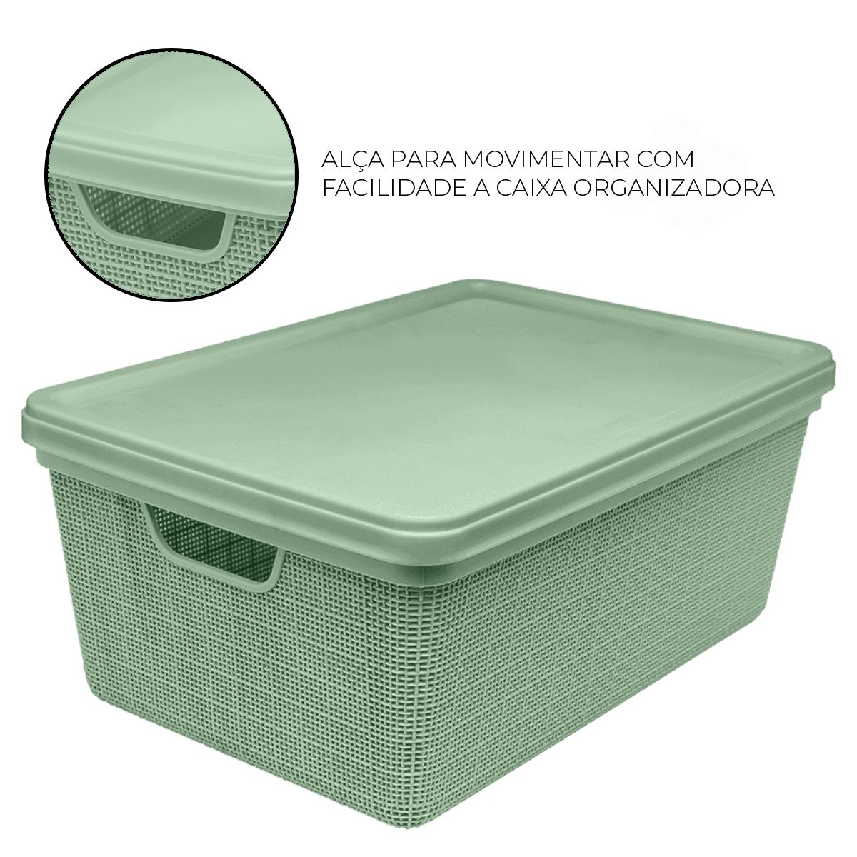 Caixa Organizadora Jaguar Verde Menta Capacidade De 15 Litros