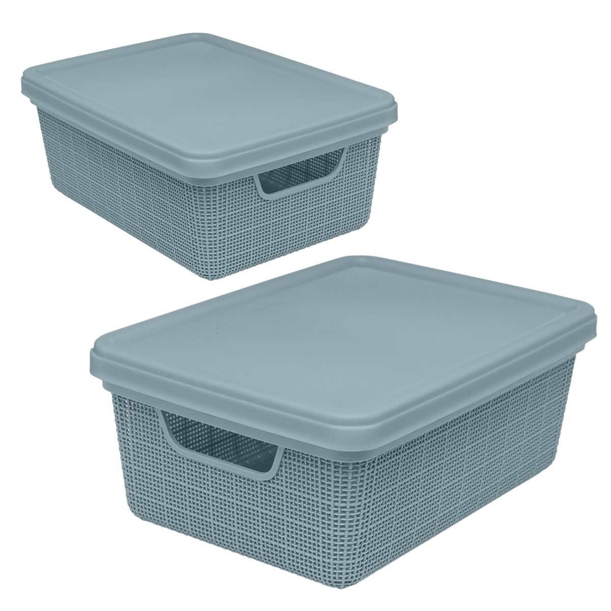 【新品】UNIZOO SQUARE GARDEN T（stof） XL Caixa Organizadora Jaguar Detalhes Em Juta 5L Azul Com