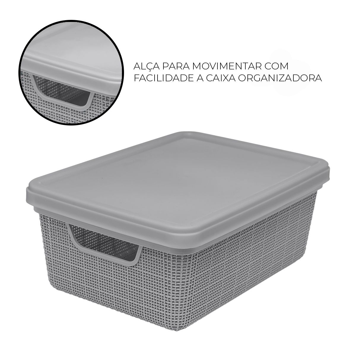 Caixa Organizadora Com Capacidade De 5 Litros Cor Cinza