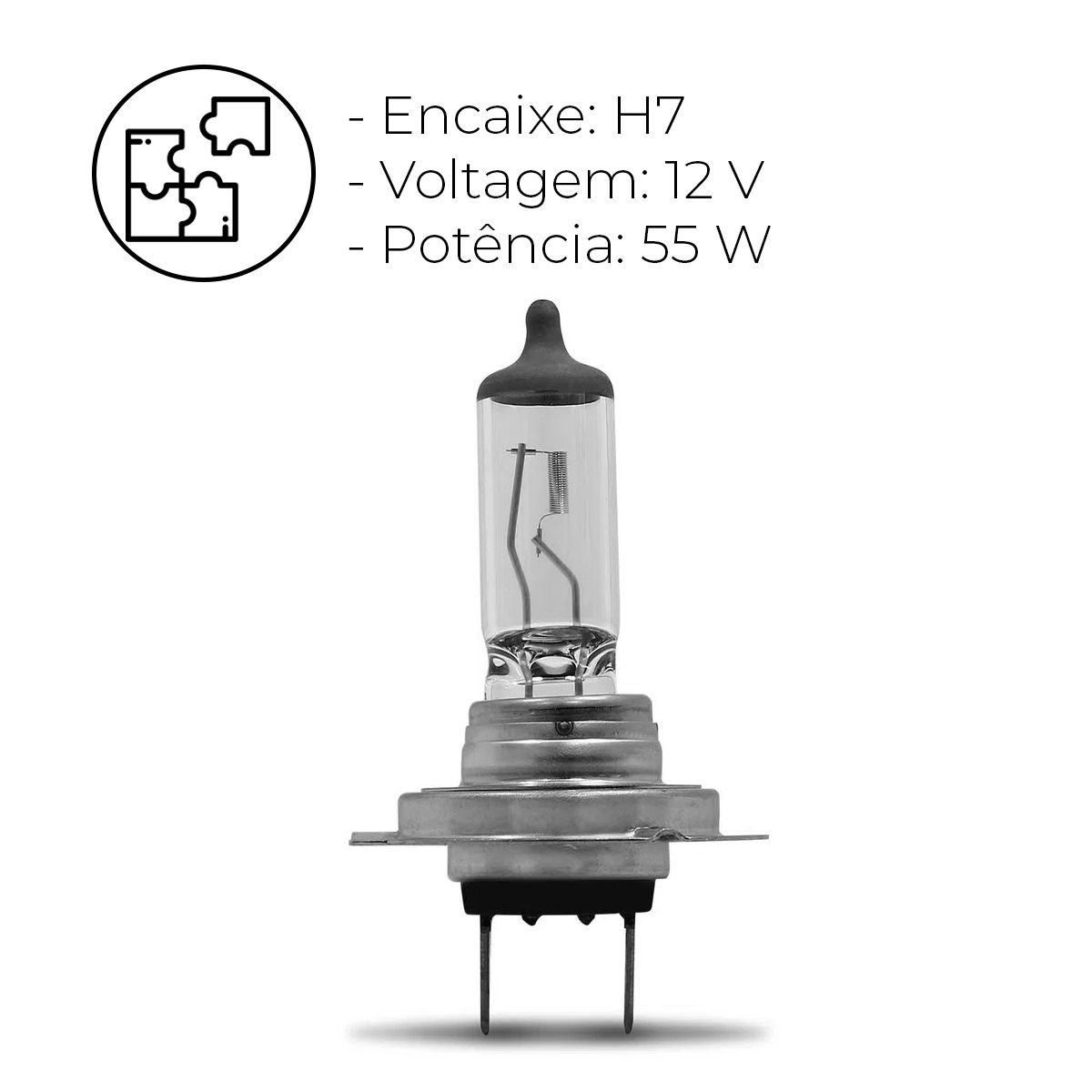 Lâmpadas Standard 2 Peças Linha Code 12V Encaixe H7 Potência 55W