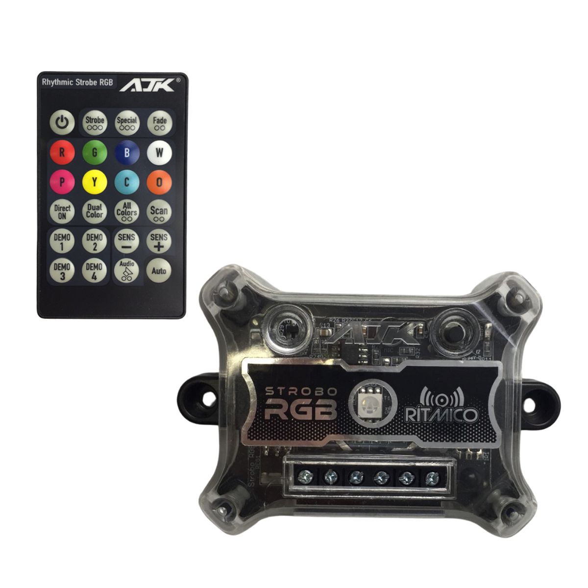 4 Strobo Automotivo Carro Ajk 4 Faróis Rgb Com Controle Novo