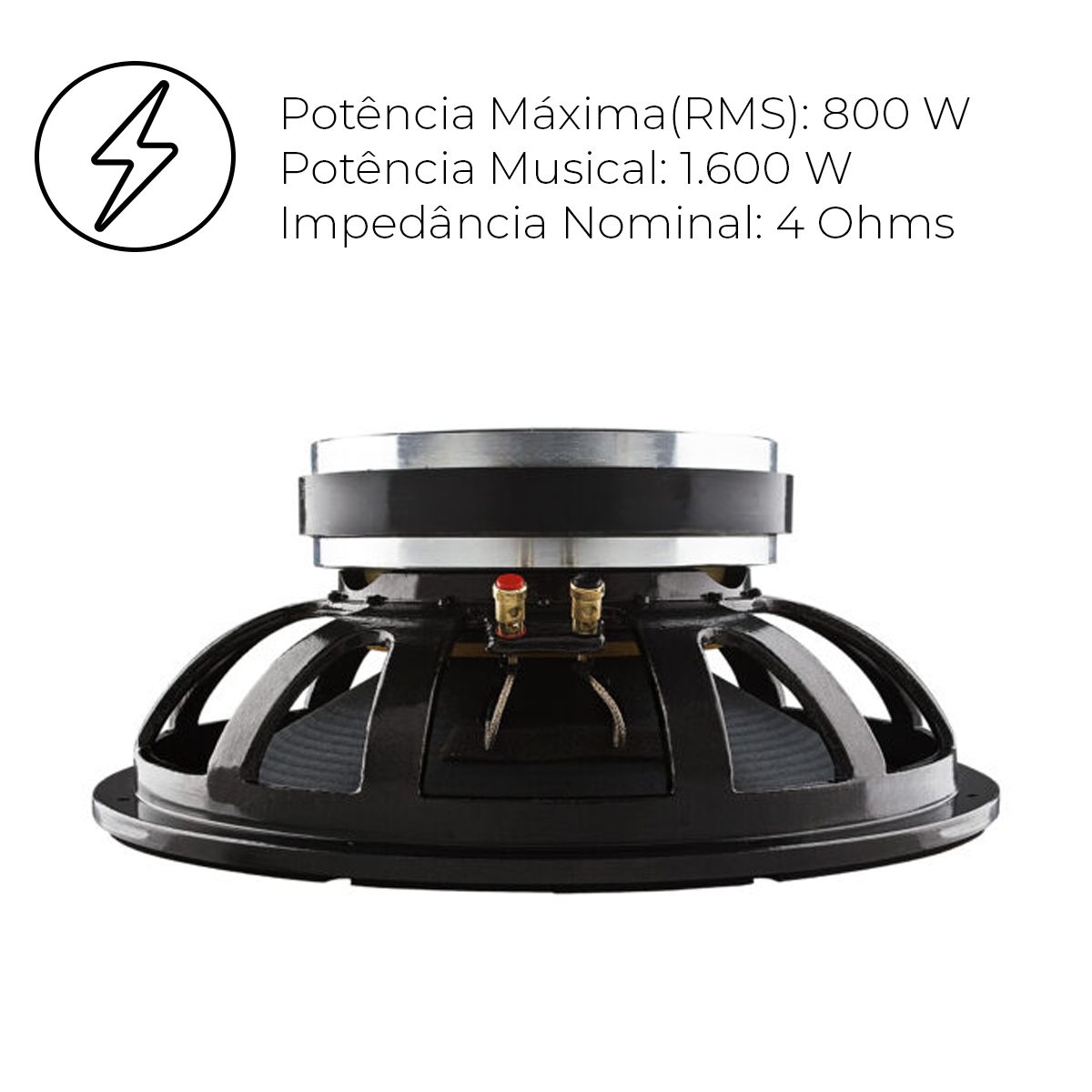 Alto Falante Profissional Eros 15 Polegadas Potência Máxima 800w