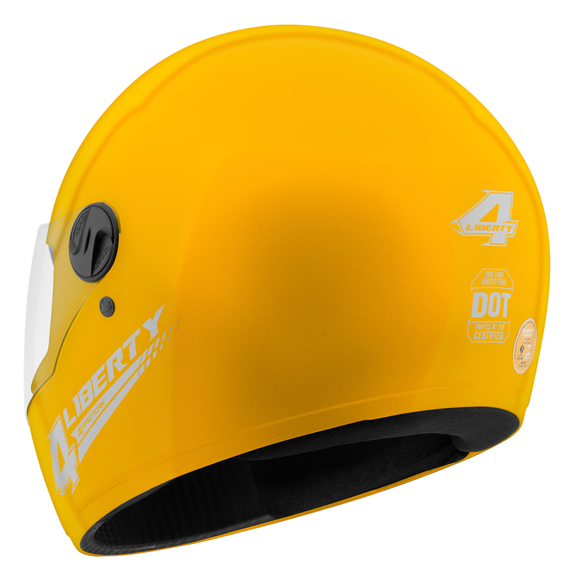 Capacete Amarelo Tamanho 60 ProTork Viseira Cristal Casco Em ABS E capacete-amarelo-tamanho-60-protork-viseira-cristal-casco-em-abs-e