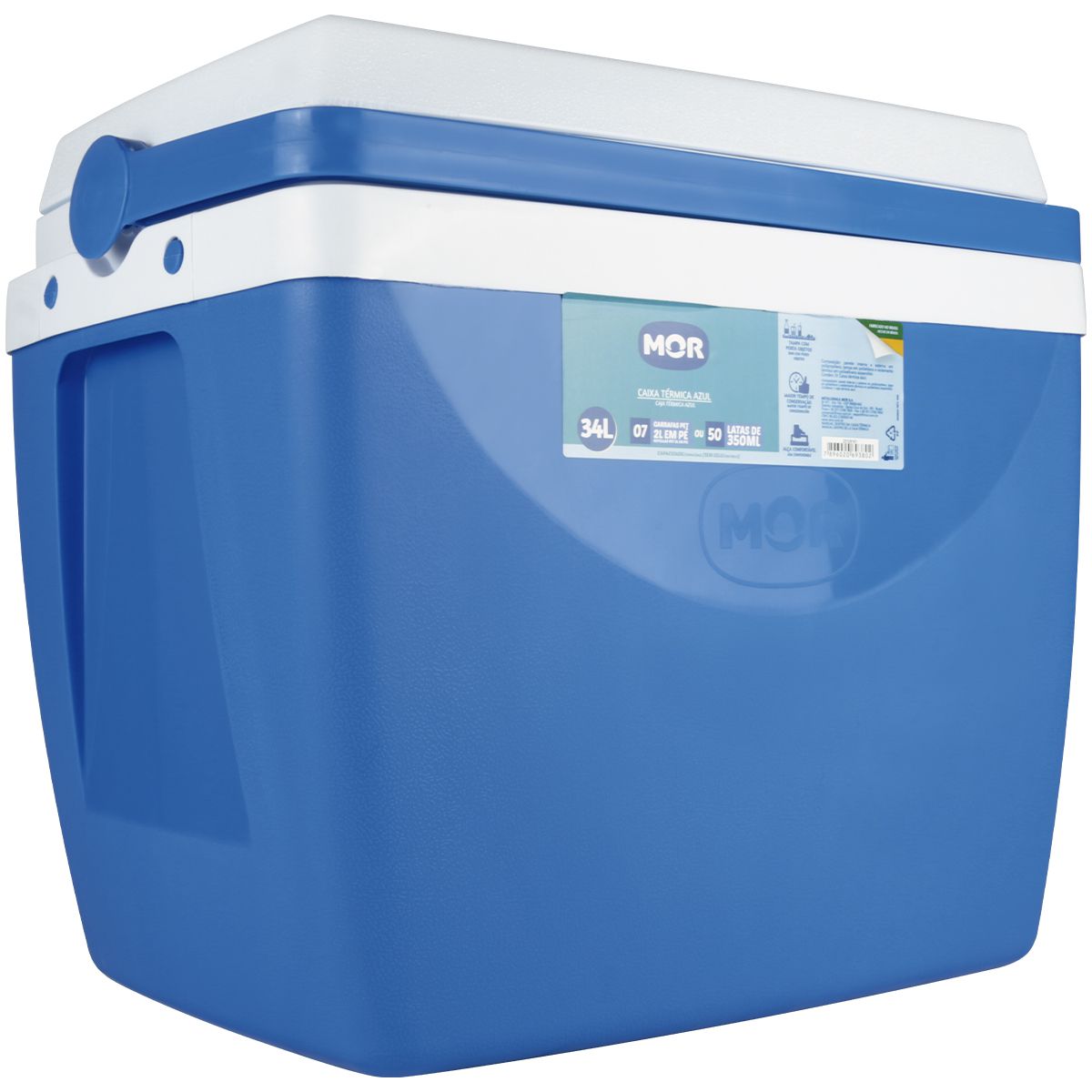 Caixas Térmicas Cooler 26L e 34L Com Alça Porta Copos Mor Azul