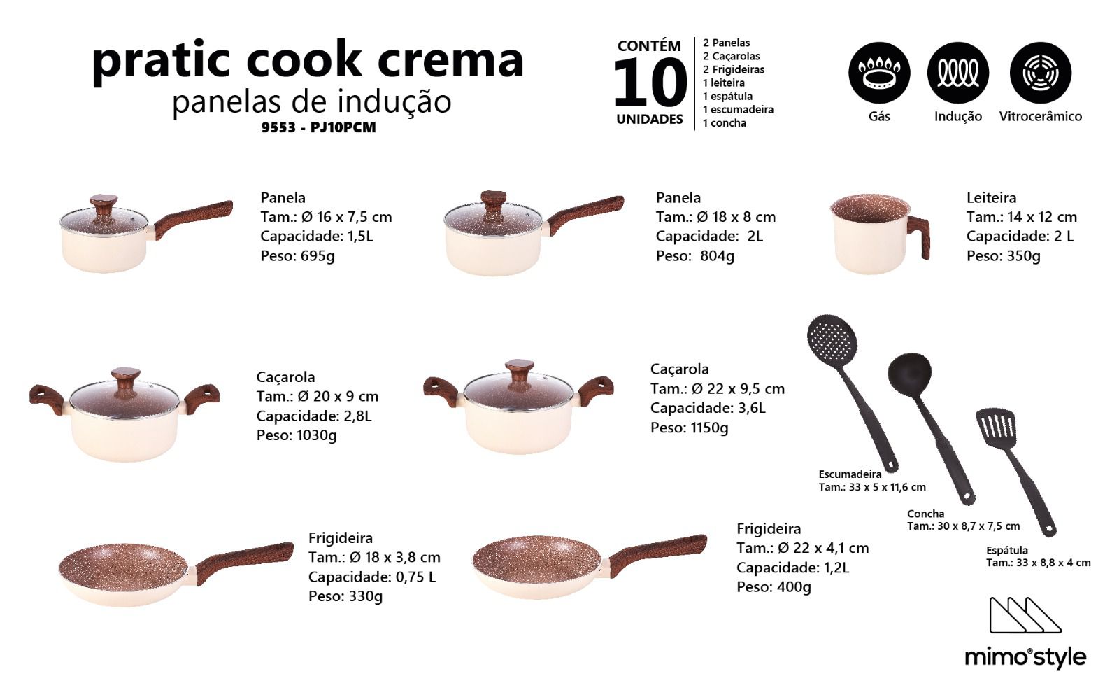 blue lotus effects vape Jogo de Panelas 10 Peças Pratic Cook Crema Cerâmica Com Indução  Vitrocerâmico - Mimo Style