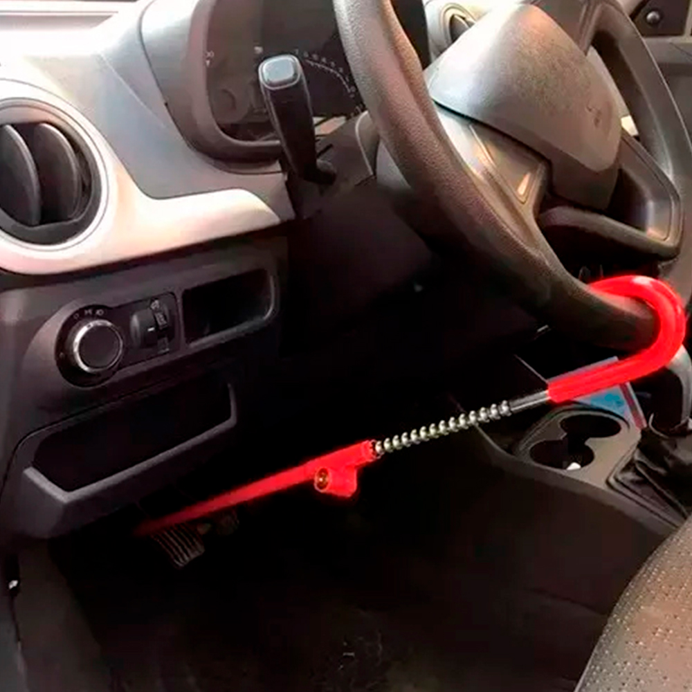 Trava De Segurança Antifurto Carneiro Carro Volante Pedal Freio Chave ...