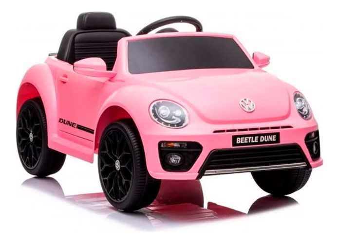 Carro Elétrico Infantil Menina New Beetle Fusca Rosa 6v Com Som Mp3 ...