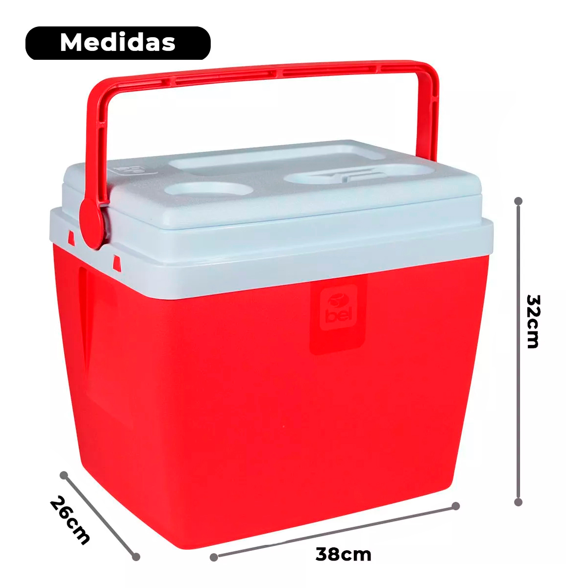 Caixa Térmica Cooler Vermelha 19 Litros 26 Latas Bel Tapa com Suporte ...
