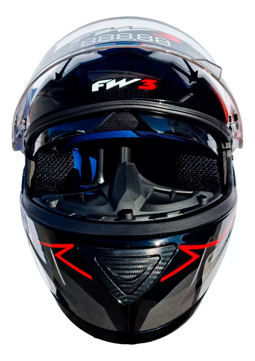 Capacete Moto Fechado FW3 GTX 43 Tamanho 58 Viseira Cristal 2mm