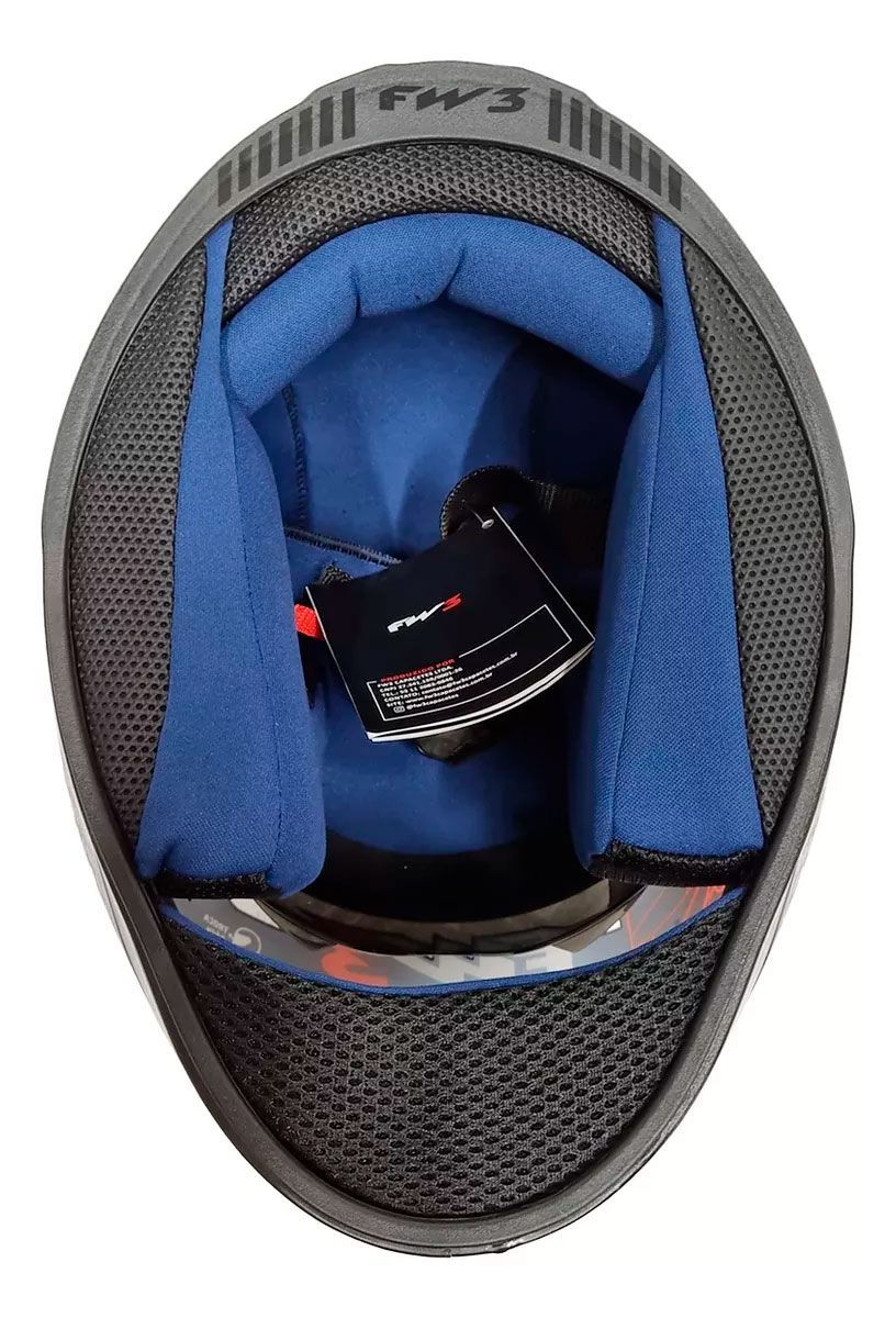 ブルーツリー　3デック Capacete Moto Fechado GTX Fox FW3 Tamanho 56 Viseira Cristal ABS