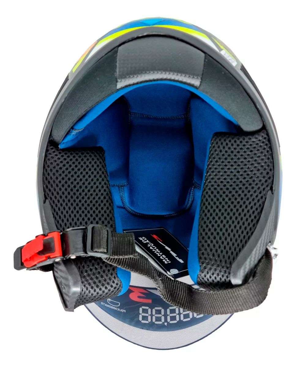 Capacete Moto Aberto FW3 X Open Up Fox 58 Viseira Cristal 2mm