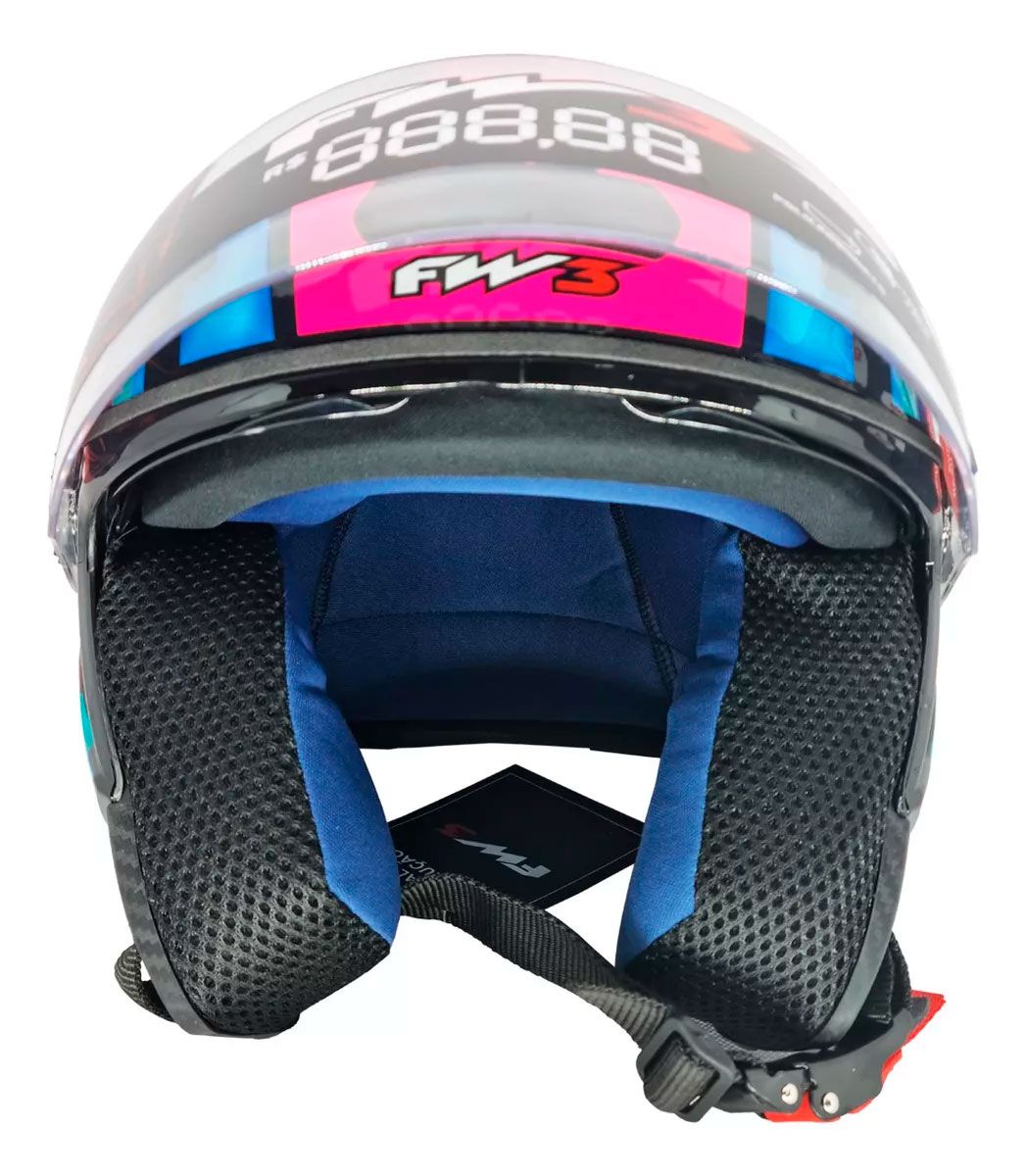 Capacete Moto Aberto FW3 X Open Up Fox 58 Viseira Cristal 2mm