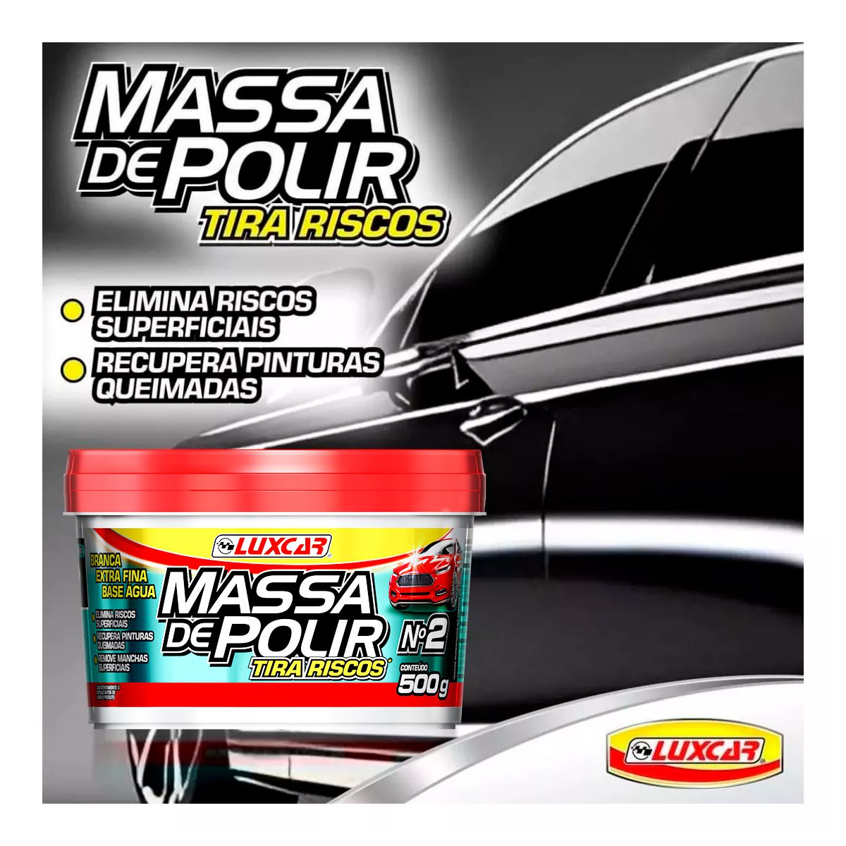 Massa de Polir Tira Riscos Recupera Pintura Queimada 500g - Luxcar ...