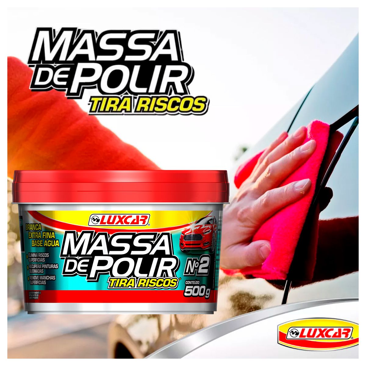 Massa de Polir Tira Riscos Recupera Pintura Queimada 500g - Luxcar ...