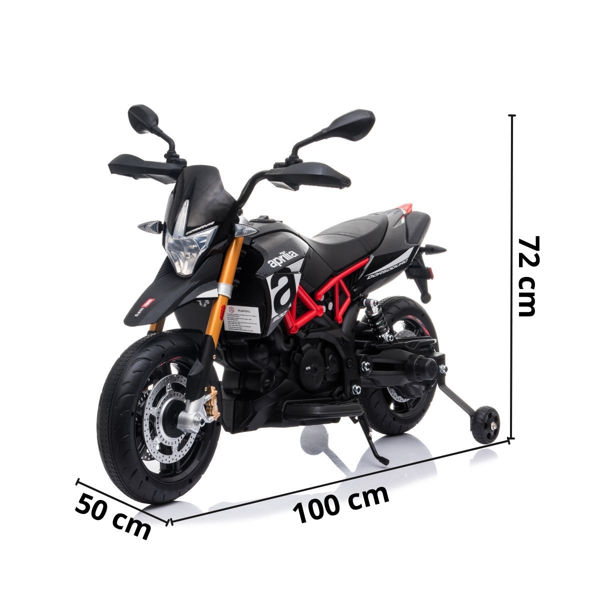 Moto Elétrica Infantil Aprilia Dorsoduro 900 Preta 12V Sport