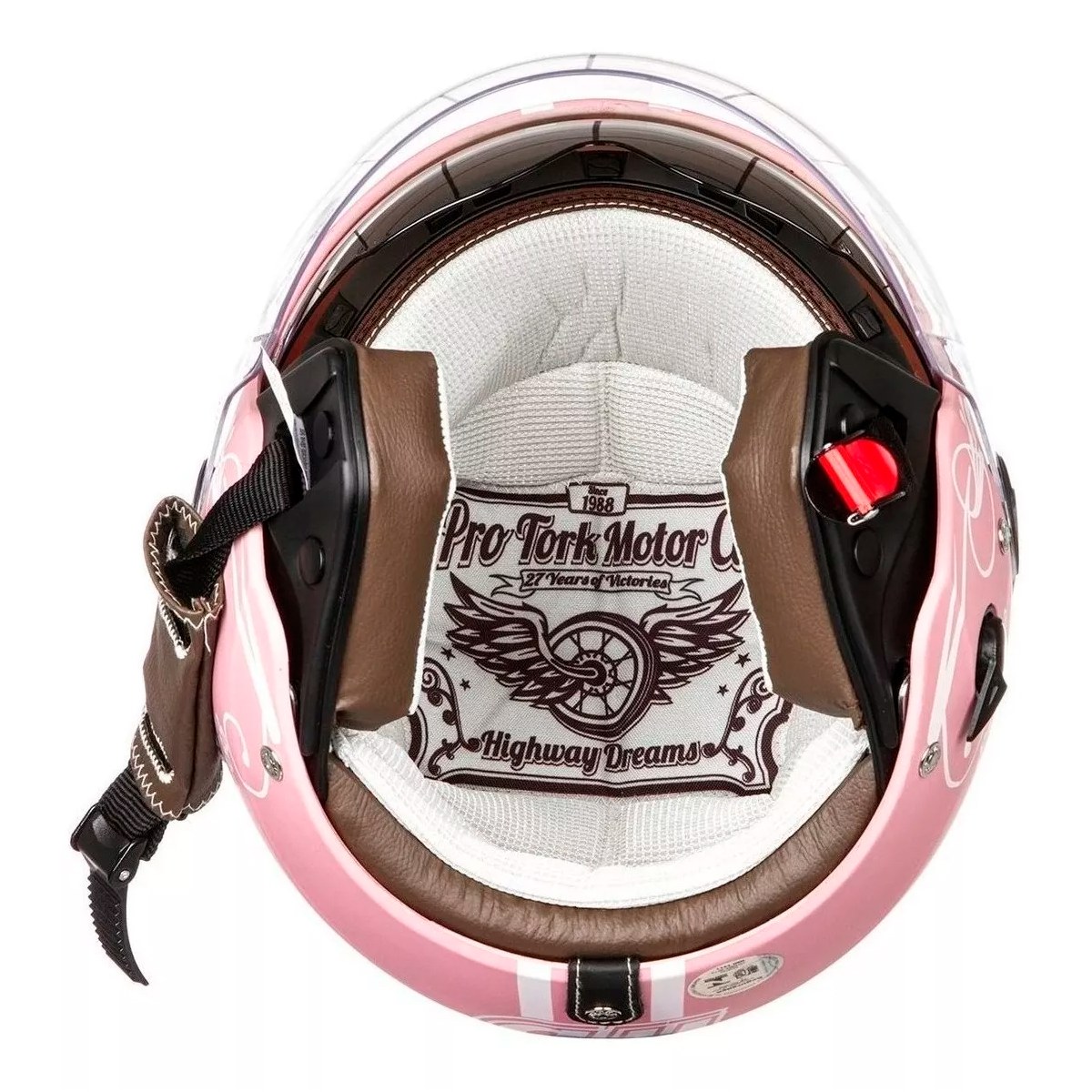 Capacete Moto New Atomic Highway Dreams Rosa Tamanho 58 Inmetro