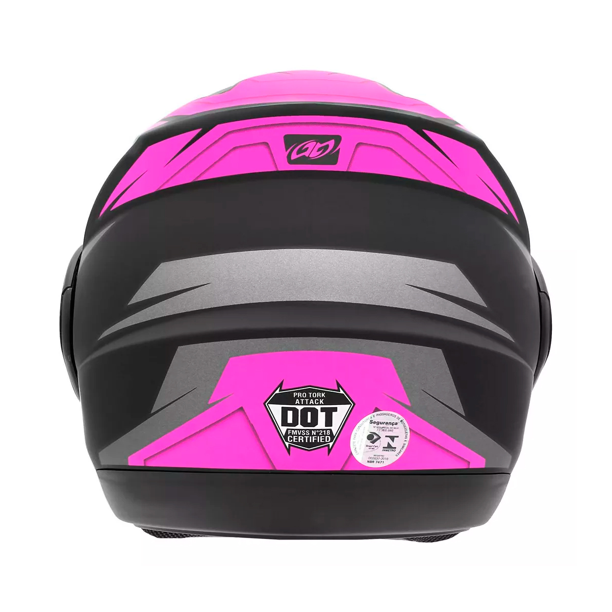 Capacete Moto Fechado Attack HSA Viseira Cristal Preto/Rosa