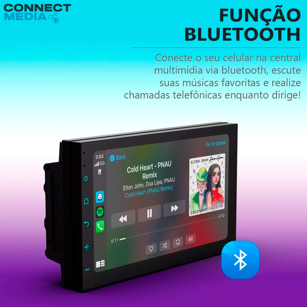Multimídia 7 Polegadas Com Android Auto E CarPlay USB Bluetooth - Auto ...