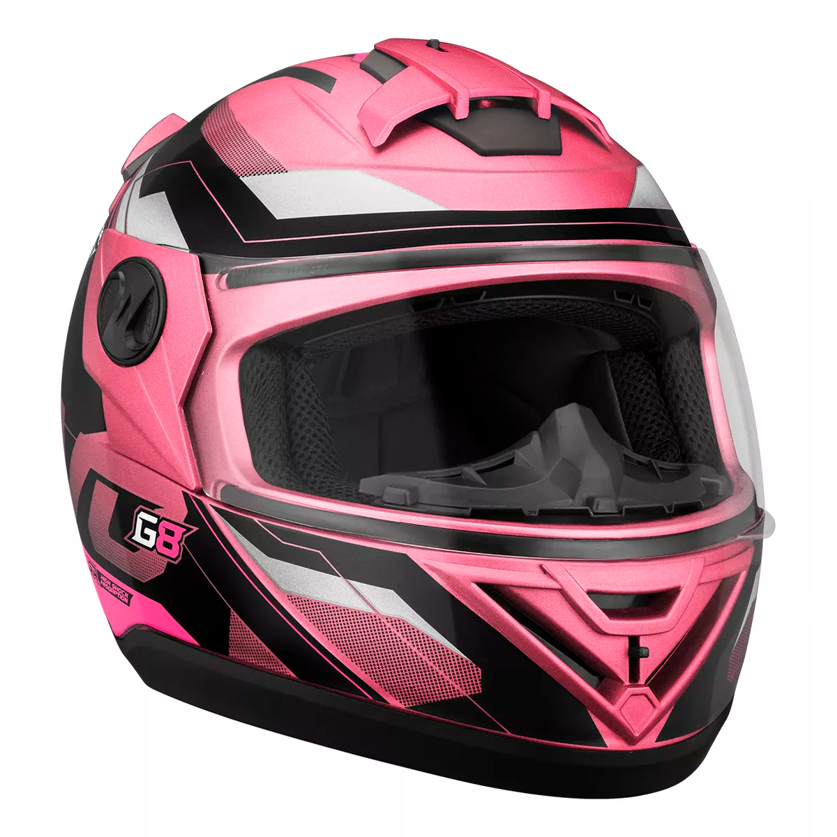 Capacete Moto Fechado Rosa G8 EVO Viseira Cristal Inmetro Tamanho