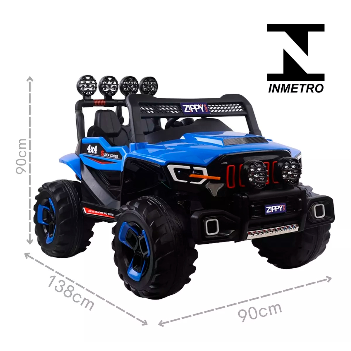 Carrinho Elétrico Infantil Super Cross 4x4 12v para 2 Crianças