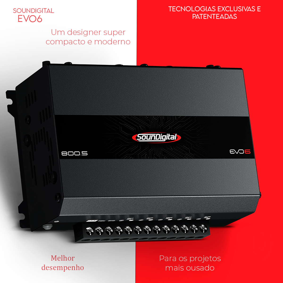 Módulo Amplificador EVO6 800.5-4 Ohms Bridge 800 WRMS 5 Canais