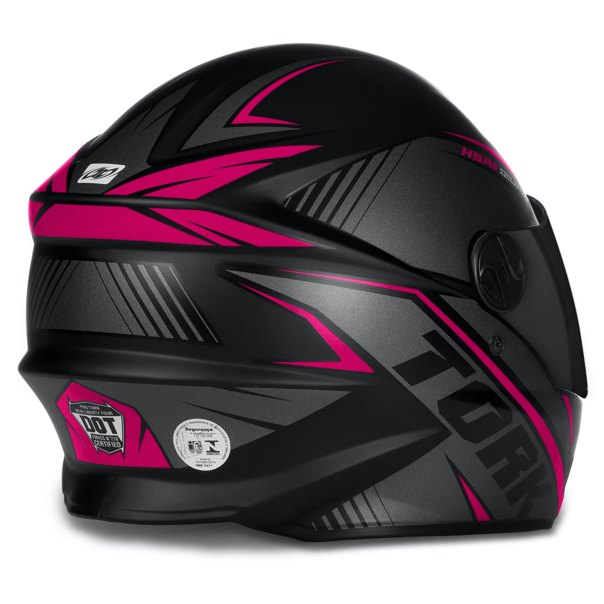 Capacete Moto Fechado R8 Pro Preto/Rosa Viseira Cristal Inmetro