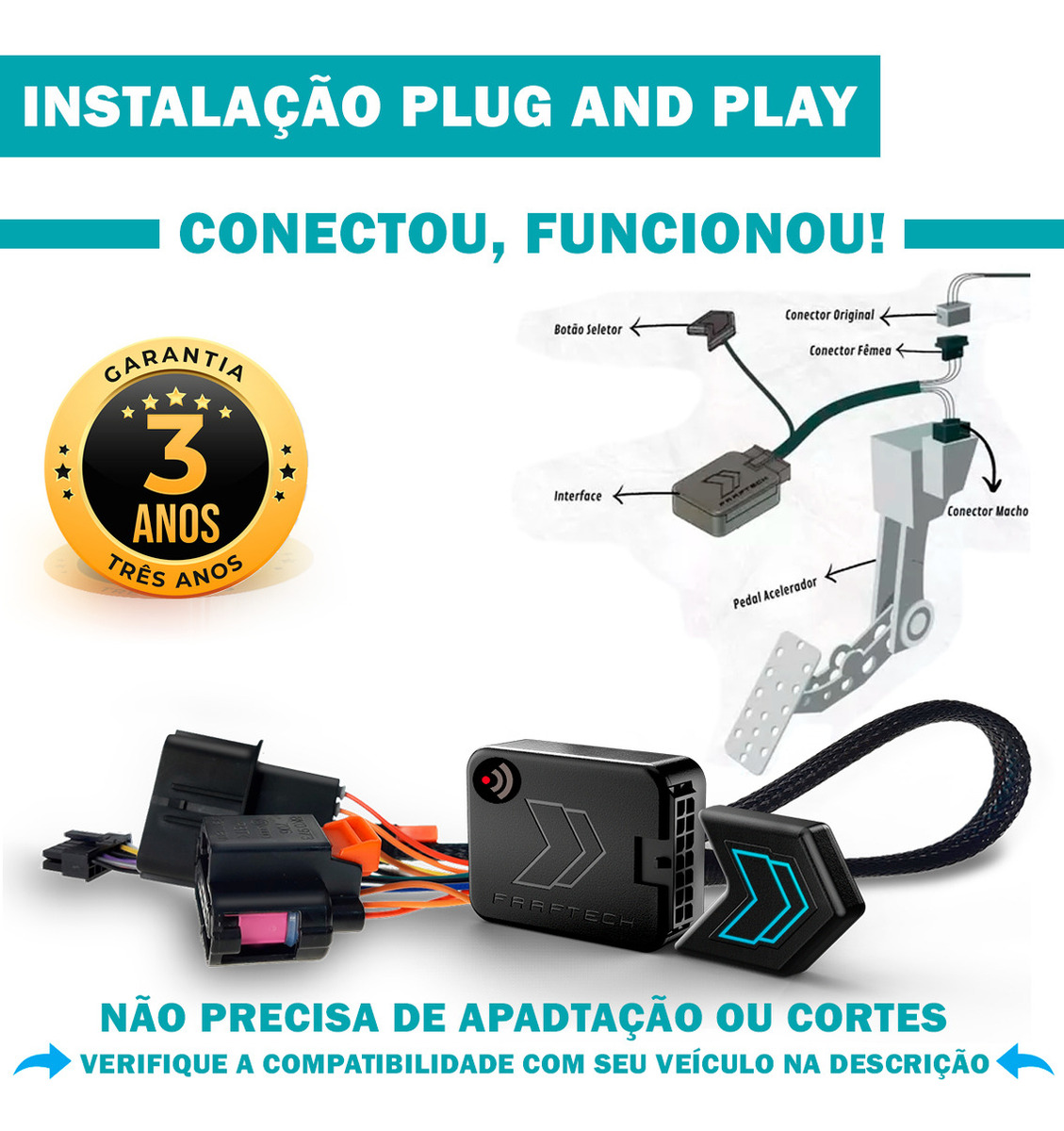 ShiftPower Nova Versão Chip Performance SFi Pedal Ford Fusion