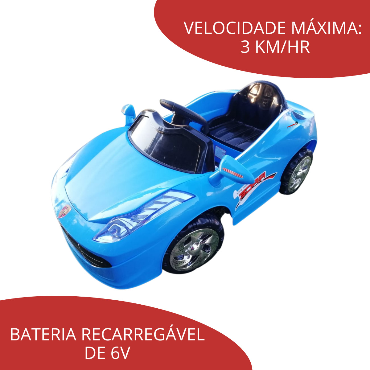 Mini Veiculo Eletrico De Passeio Infantil Carro Com Som Luz Azul - Auto ...