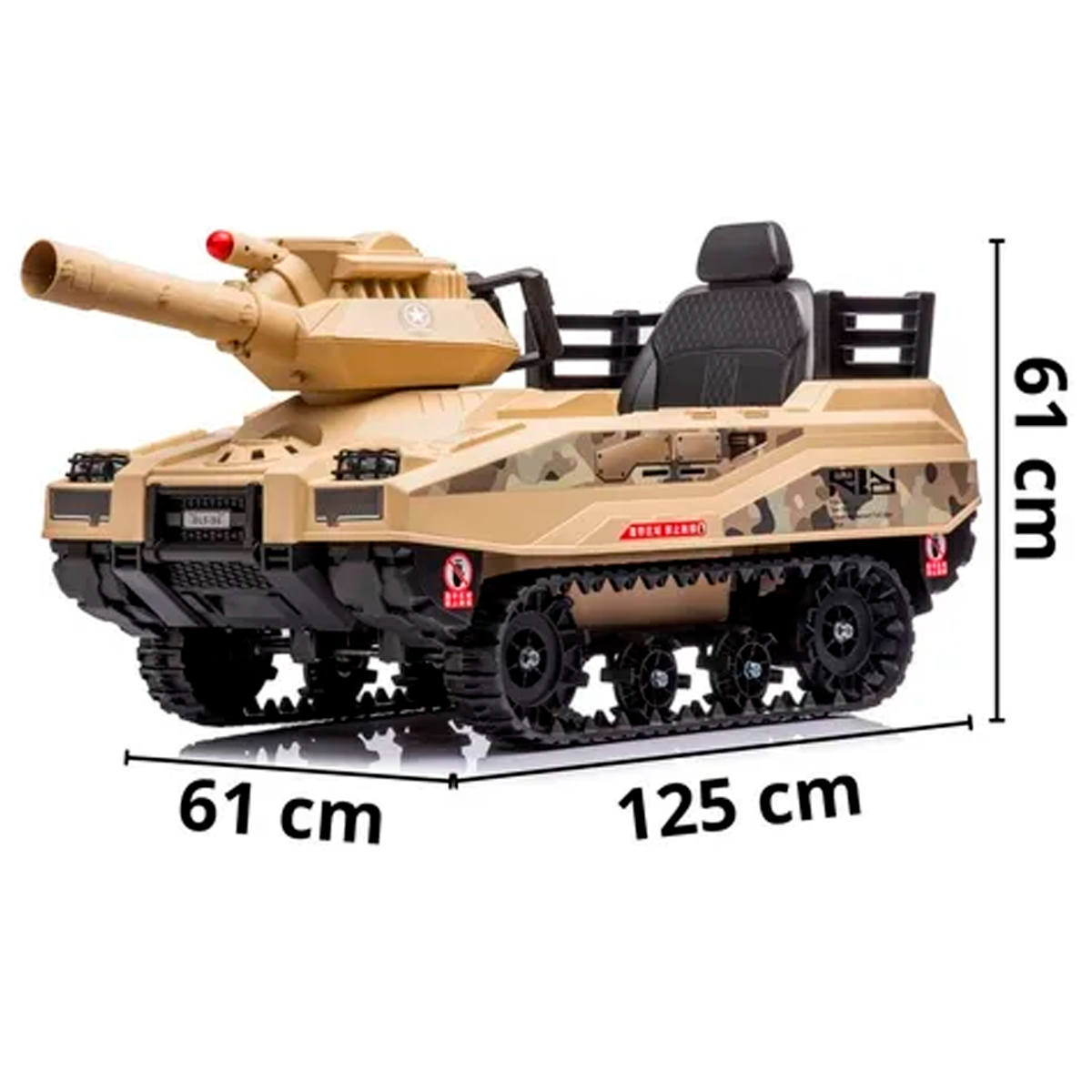 希少⭐️AMERI MEDI WHITE TWIN CHEETAH TANK 20 Mini Tanque Elétrico Infantil 12V Verde E Amarelo - Auto Equip