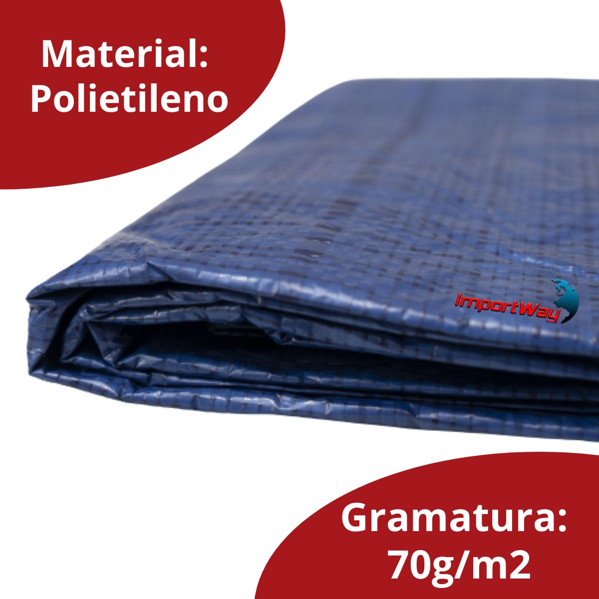 Lona Plástica 7x4 Reforçada 70gsm 100 Micras 28 Metros Quadrados