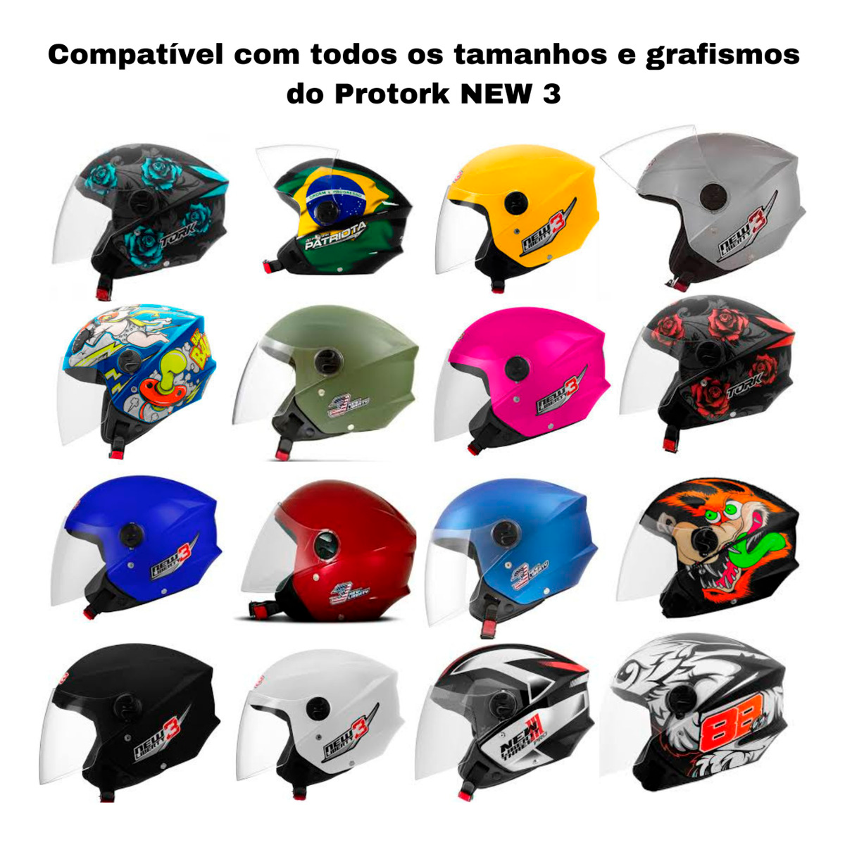 Viseira Capacete Moto compatíveis com New Liberty 3 Spark Jet e