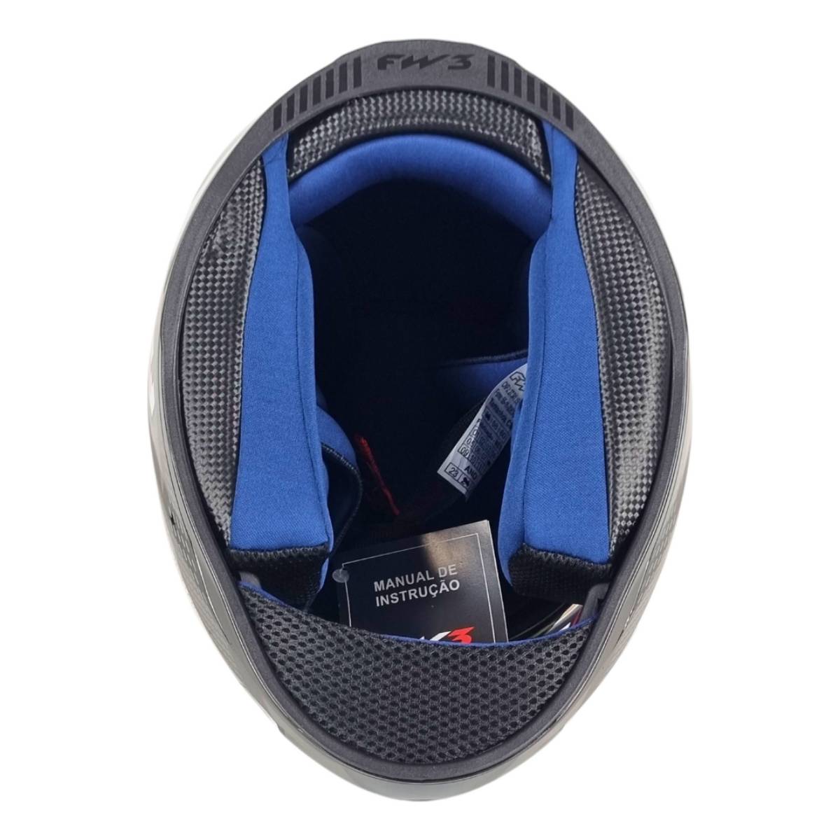 Capacete para Moto Integral Fechado GTX FOX Grafite Brilhante Com