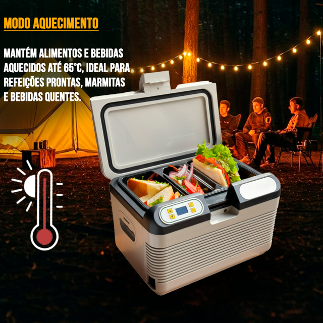 Caixa Térmica Automotiva 12L 12V Elétrica Portátil c/Função Frio e ...