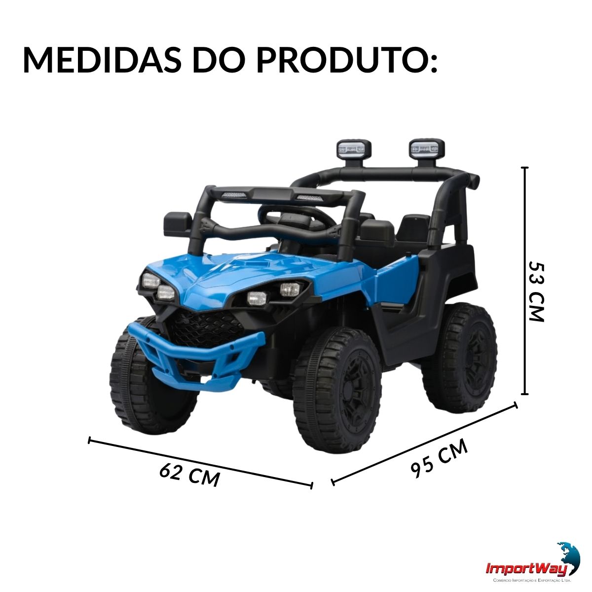 Mini Quadriciclo Elétrico Infantil 6v Azul Com Luz Som Bateria