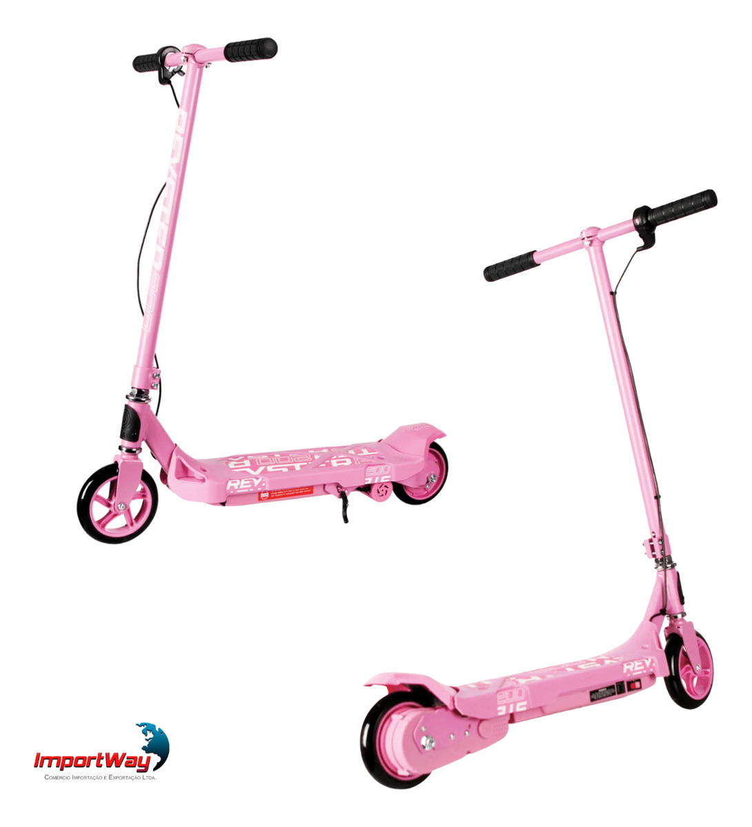 Patinete Elétrico Infantil Rosa 80w Para Crianças A Partir De 4 Anos ...