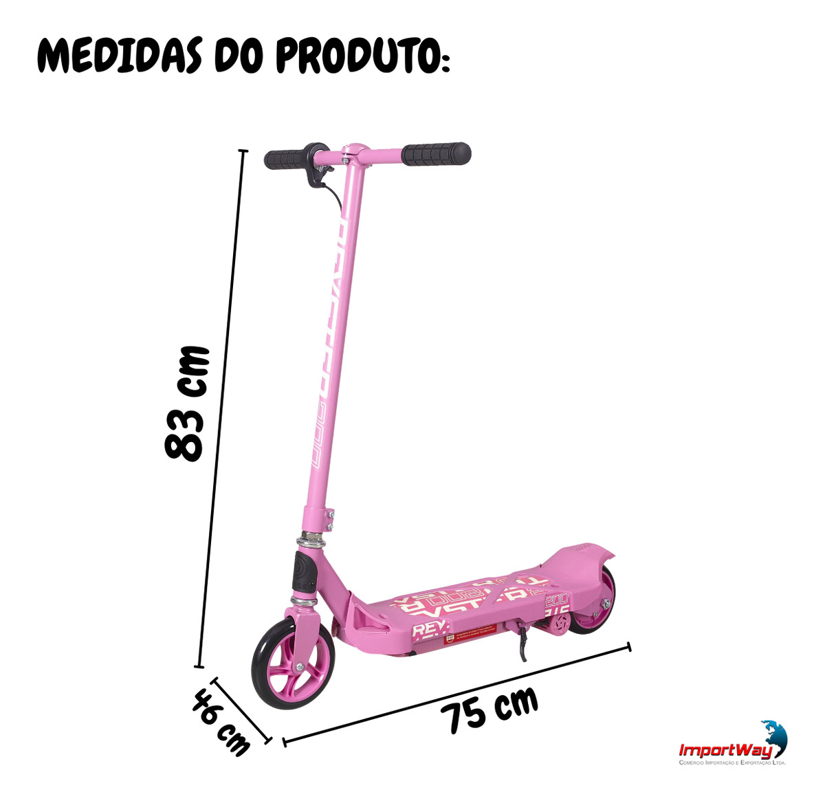 Patinete Elétrico Infantil Rosa 80w Para Crianças A Partir De 4 Anos ...