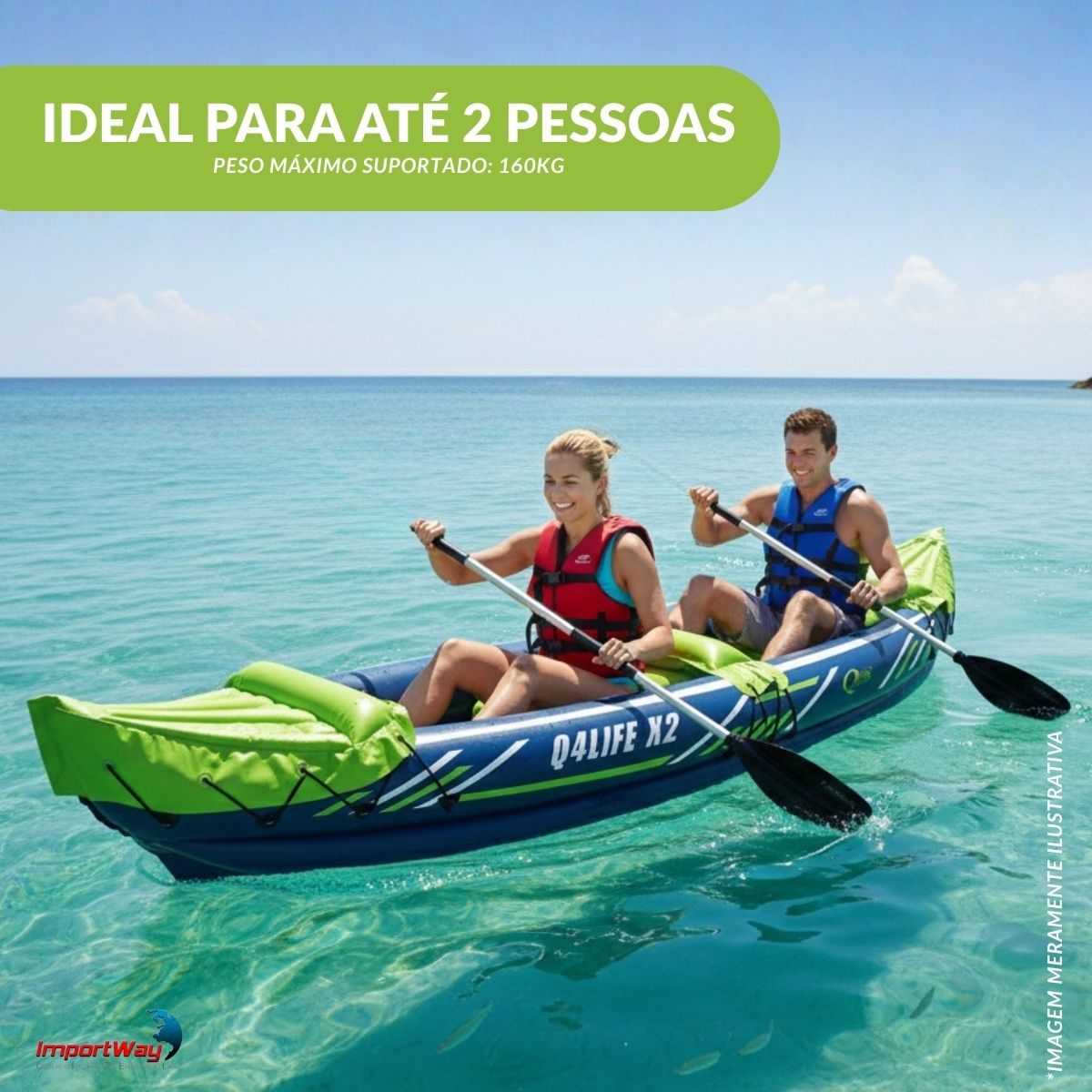 Caiaque Inflável 2 Pessoas Com Kit Acessórios Para Lago Represa Rio ...